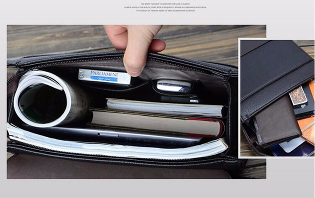 กระเป๋าหนังสะพายข้างใส่เอกสาร ใส่ของได้เยอะ